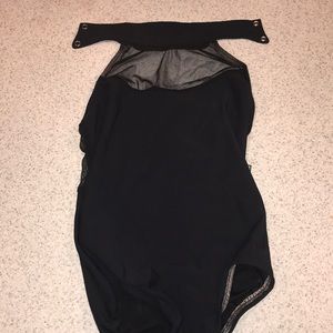 Lucky Leo high neck leotard with mesh